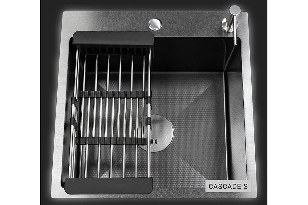 Мойка кухонная Esbano Cascade-S ESMKCASCS темная сталь купить в интернет-магазине сантехники Sanbest