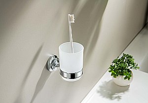 Стакан Aquatek Классик AQ4504CR стекло матовое/хром купить в интернет-магазине сантехники Sanbest