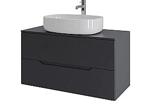 Тумба с раковиной Orange Line 100 Li-100TugMDF+B08-600W графит/белый для ванной в интернет-магазине Sanbest