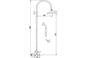 Душевая система Rav-Slezak MORAVA RETRO MK381.5/3Z золото купить в интернет-магазине сантехники Sanbest
