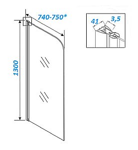 Шторка для ванны Parly F04B 75 купить в интернет-магазине Sanbest