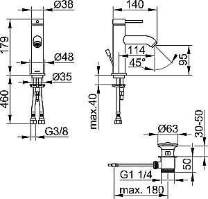 Смеситель для раковины KEUCO IXMO SOFT 59502372000 черный матовый купить в интернет-магазине сантехники Sanbest
