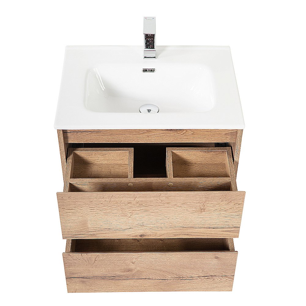 Тумба с раковиной BelBagno KRAFT 60 2C-SO/BB600ETL Rovere Tabacco для ванной в интернет-магазине Sanbest