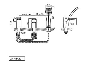 Смеситель для ванны D&K Berlin Freie DA1434201 купить в интернет-магазине сантехники Sanbest