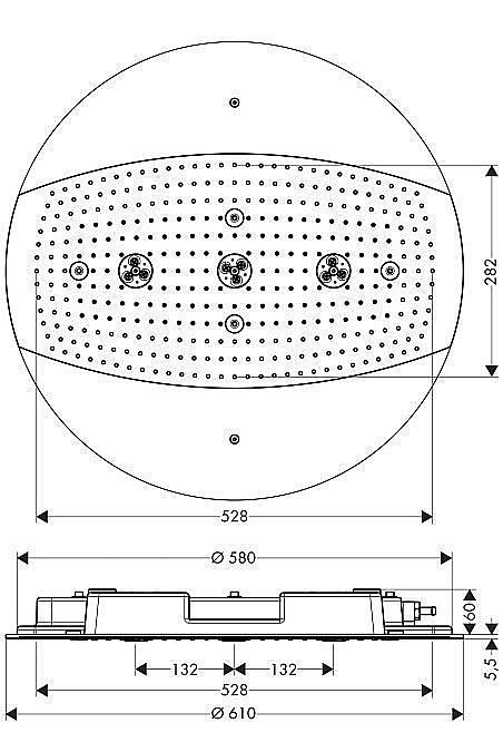 Верхний душ Hansgrohe RD Rainmaker 26115000 купить в интернет-магазине сантехники Sanbest