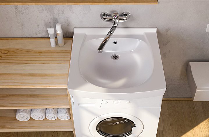 Раковина на стиральную машину Кувшинка Элегантс 62 белая купить в интернет-магазине Sanbest