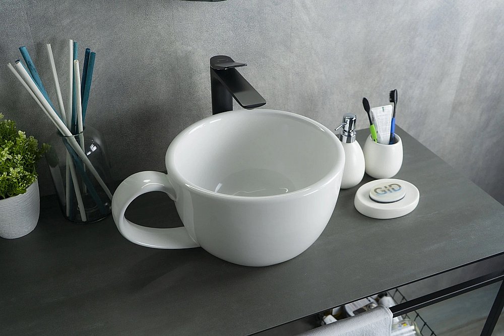 Раковина накладная Gid Creativo 40 N9055 51186 белая купить в интернет-магазине Sanbest