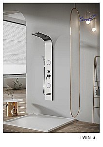 Душевая панель CeruttiSpa TWIN S CT9987 Серебристая купить в интернет-магазине сантехники Sanbest