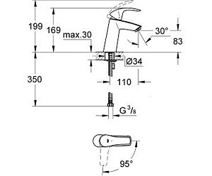 Смеситель для раковины Grohe Eurosmart New 2339510E купить в интернет-магазине сантехники Sanbest