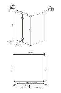 Душевой уголок Ambassador Diamond 12011105 90x90 стекло прозрачное/профиль хром купить в интернет-магазине Sanbest