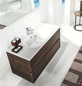 Тумба с раковиной Armadi Art Vallessi 80 дуб темный фактурный для ванной в интернет-магазине Sanbest