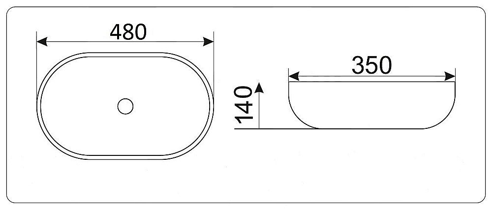 Раковина накладная Ceramalux N 48 9026В белая купить в интернет-магазине Sanbest