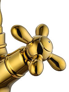 Смеситель для раковины WONZON & WOGHAND RETRO, Глянцевое золото (WW-88139020-PG) купить в интернет-магазине сантехники Sanbest