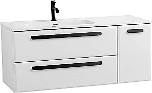 Тумба с раковиной Cezares ECO-CER-N 120 ECO-CER-N-1200-2C-1A-SO-BL белая глянцевая для ванной в интернет-магазине Sanbest