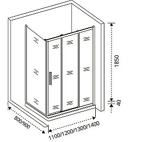 Душевой уголок Good door ORION WTW+SP 140x80 прозрачный купить в интернет-магазине Sanbest