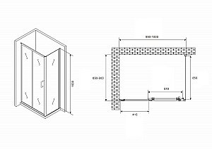 Душевой уголок Abber SCHWARZER DIAMANT S90B5 100 прозрачный/черный купить в интернет-магазине Sanbest