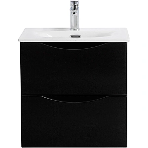 Тумба с раковиной Belbagno MARINO-CER-MINI 60  черный глянцевый для ванной в интернет-магазине Sanbest