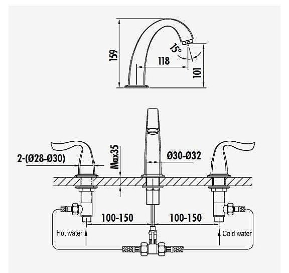 Смеситель для раковины Creavit Giza GZ1503G купить в интернет-магазине сантехники Sanbest