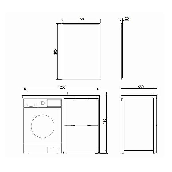 Зеркало Comforty Лозанна 00-00009575 55 серый матовый в ванную от интернет-магазине сантехники Sanbest