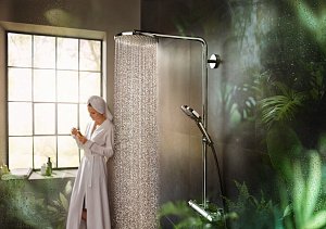 Душевая система Hansgrohe Raindance Select S Showerpipe 240 1jet PowderRain 27633000 купить в интернет-магазине сантехники Sanbest