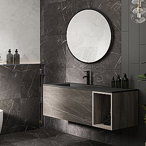 Зеркало ABBER Mond AG6201B 77x77 черный в ванную от интернет-магазине сантехники Sanbest