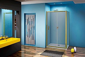 Душевой уголок Good Door JAZZ WTW+SP 120х90 стекло прозрачное/профиль золото купить в интернет-магазине Sanbest