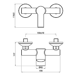 Смеситель для душа Koller Pool Kvadro Arc KA0450 хром купить в интернет-магазине сантехники Sanbest