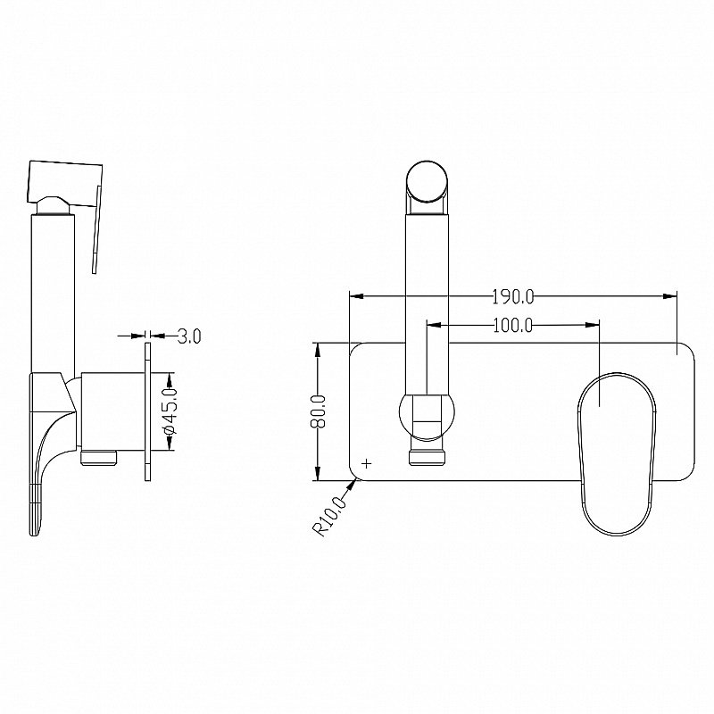Гигиенический душ Boheme Spectre 457-B черный купить в интернет-магазине сантехники Sanbest