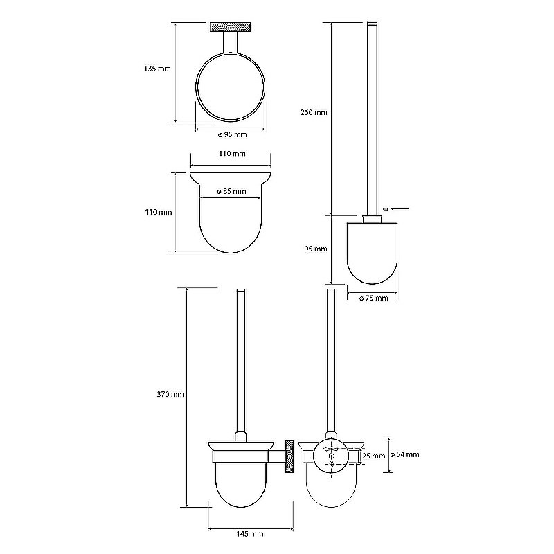 Ершик для унитаза Bemeta Stella 166113012 хром купить в интернет-магазине сантехники Sanbest