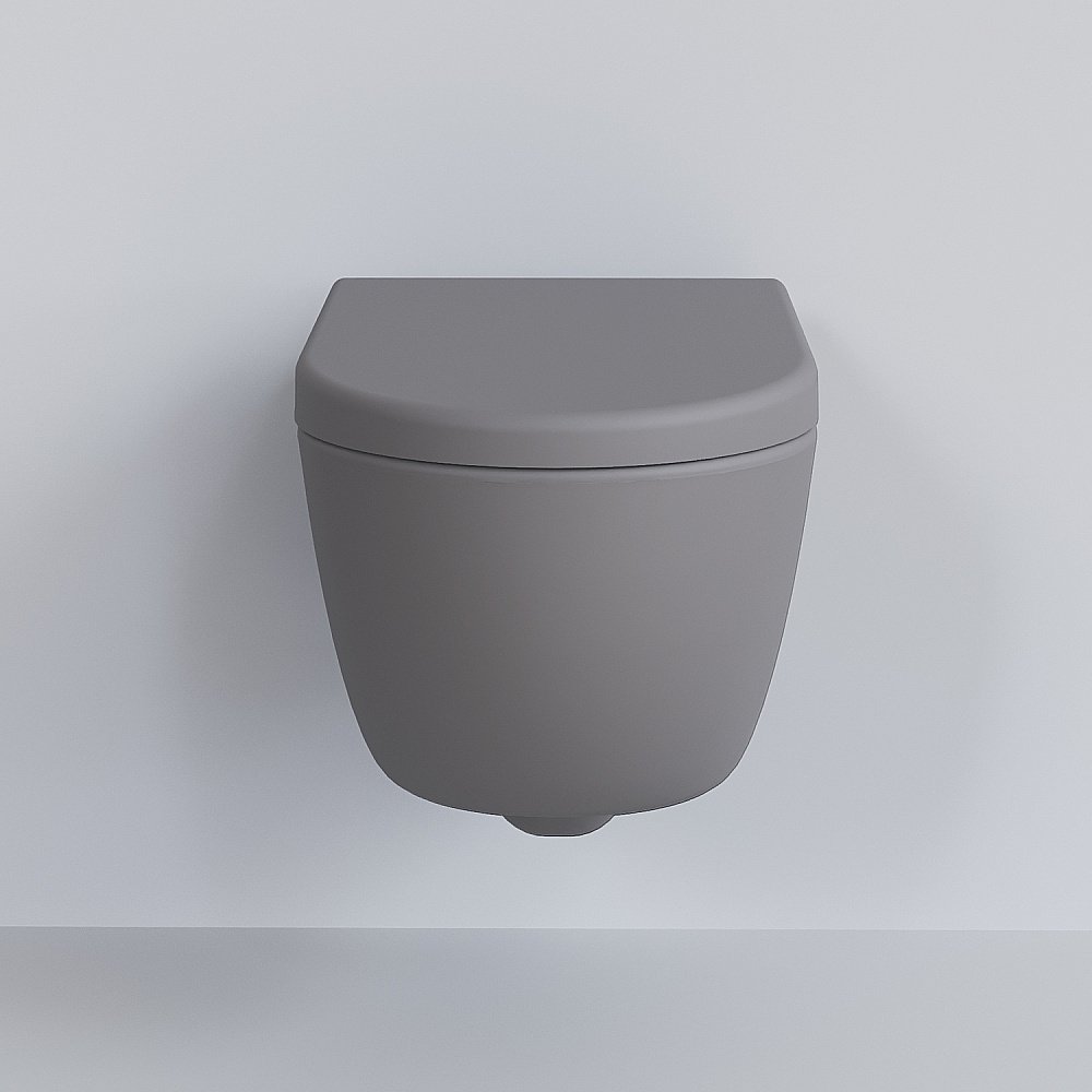 Унитаз подвесной Ambassador Abner 103T20301R безободковый, серый матовый купить в интернет-магазине Sanbest