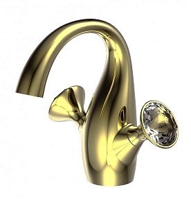 Смеситель для раковины Bravat Swan Gold F14287G-ENG купить в интернет-магазине сантехники Sanbest