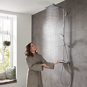 Душевая система Hansgrohe Crometta E Showerpipe 240 1jet 27271000 купить в интернет-магазине сантехники Sanbest