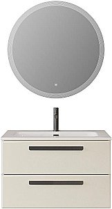 Тумба с раковиной Cezares ECO-CER-N 80 ECO-CER-N-800-2C-SO-AS-P альпака брашированная для ванной в интернет-магазине Sanbest