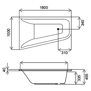 Ванна акриловая AM.PM Spirit 160x100 купить в интернет-магазине Sanbest