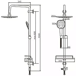 Набор смесителей с душевой колонной Dorff Prime D4094030 хром купить в интернет-магазине сантехники Sanbest