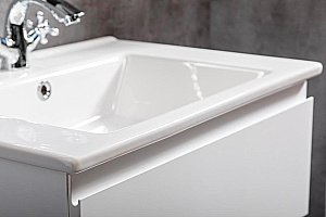 Тумба с раковиной Armadi Art Capolda 65 белая с белой ручкой для ванной в интернет-магазине Sanbest