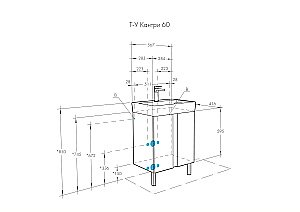 Тумба с раковиной Акватон Кантри 60 белая/дуб верона для ванной в интернет-магазине Sanbest