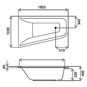 Ванна акриловая AM.PM Spirit 160x100 купить в интернет-магазине Sanbest