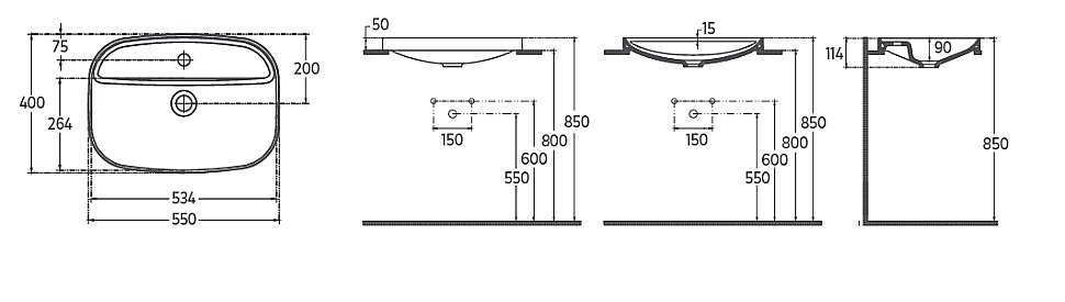 Раковина ISVEA Infinity 55 10NF50055SV белая купить в интернет-магазине Sanbest