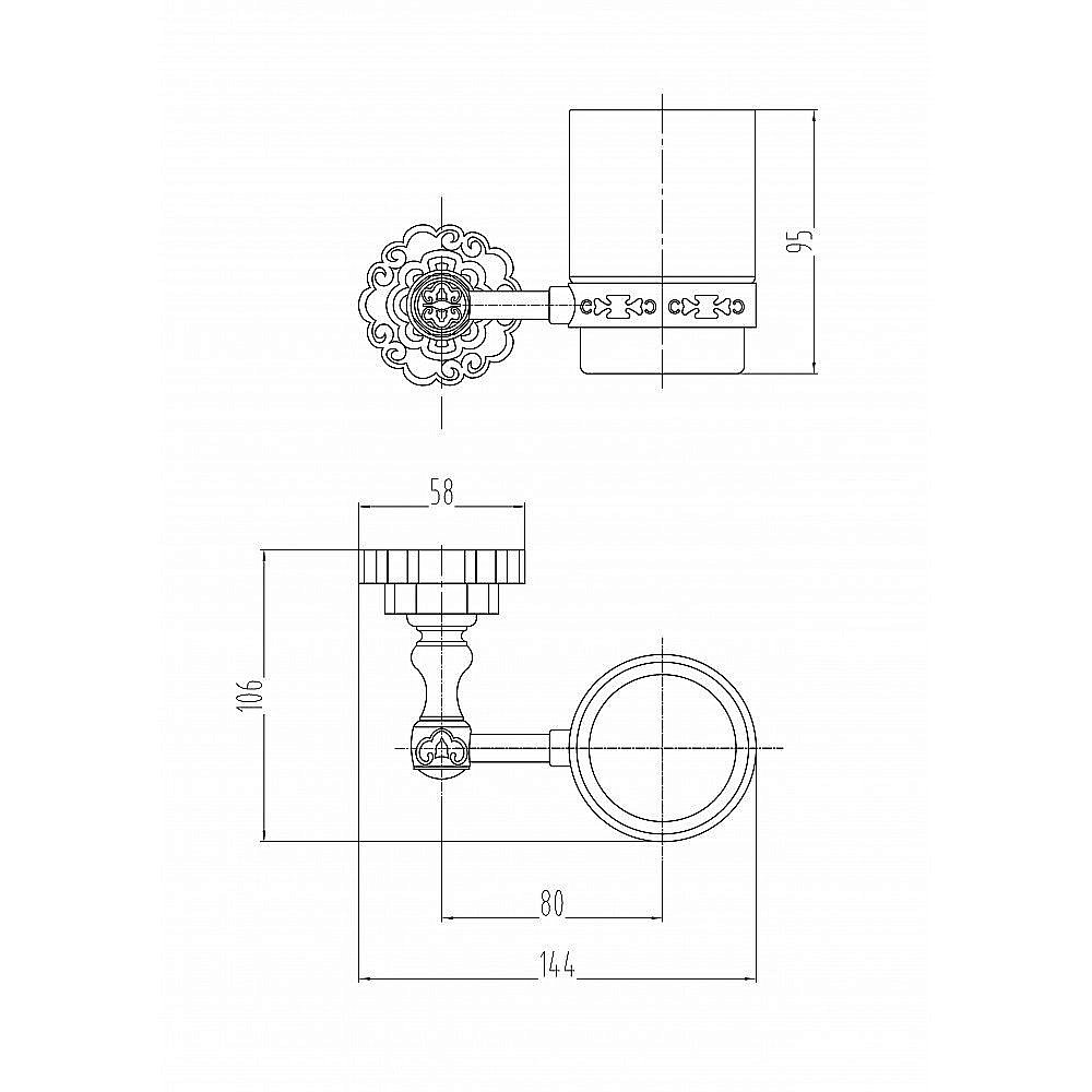 Стакан Milacio Villena MC.903.BBR черная бронза купить в интернет-магазине сантехники Sanbest