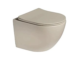 Унитаз подвесной SantiLine SL-5101 бежевый матовый, безободковый, с крышкой микролифт купить в интернет-магазине Sanbest