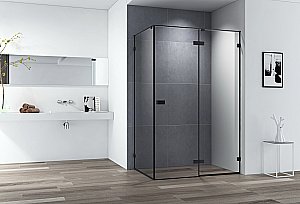 Душевой уголок Cezares Bellagio 100х80 BELLAGIO-AH-1-100/80-C-NERO стекло прозрачное/профиль черный матовый купить в интернет-магазине Sanbest