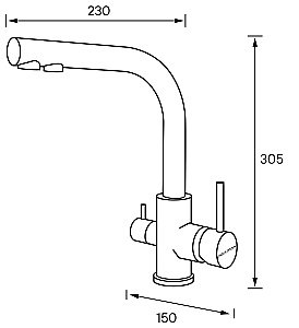 Смеситель для кухни Paulmark Essen Es213011-GM Вороненная сталь купить в интернет-магазине сантехники Sanbest