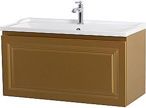 Тумба с раковиной Cezares Giubileo-N 100 GIUBILEO-N-100-1C-SO-BORO-P брашированное золото для ванной в интернет-магазине Sanbest