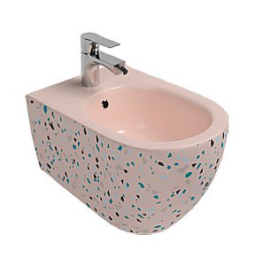 Биде подвесное ISVEA Infinity 10NF41001SV-2S-TRZ лососевый матовый с декором купить в интернет-магазине Sanbest