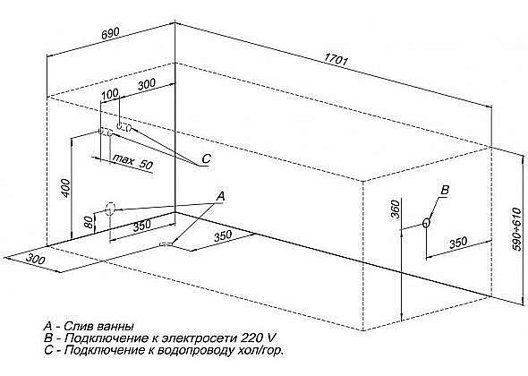 Акриловая ванна Aquanet West NEW 170x70 240463 с к/с купить в интернет-магазине Sanbest