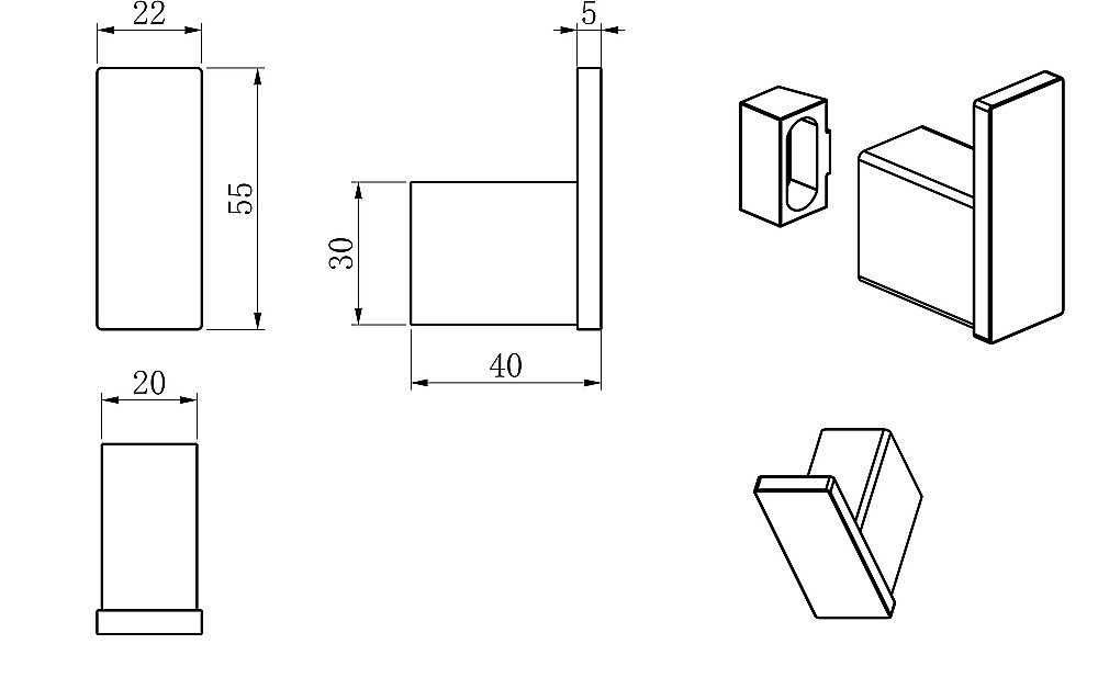 Крючок WONZON & WOGHAND WW-V2301-CR хром купить в интернет-магазине сантехники Sanbest