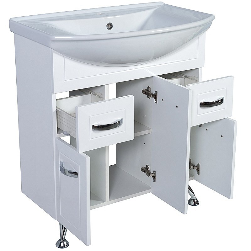 Тумба с раковиной Rush Fiji 75 FIS18175W белая для ванной в интернет-магазине Sanbest