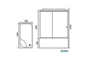 Душевая кабина Royal Bath RB8100BP3-WT 100x80 профиль белый/стекло прозрачное купить в интернет-магазине Sanbest