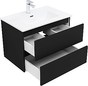 Тумба с раковиной Aquanet Вега 2.0 337954/284027 70 черный для ванной в интернет-магазине Sanbest